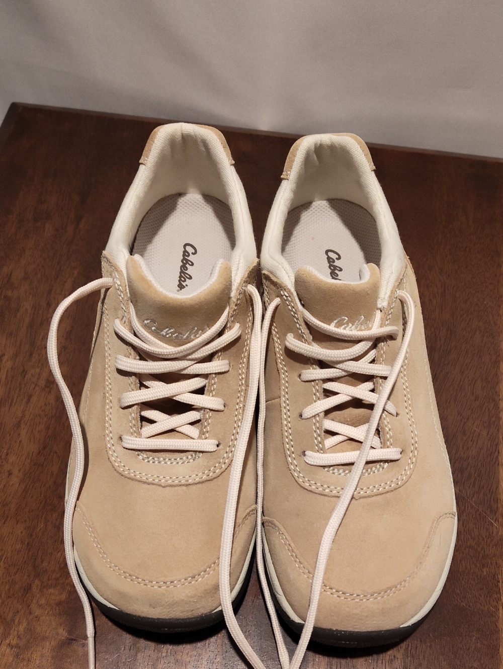NWOT Cabela's Beige Suede Sneakers, Sz 7.5